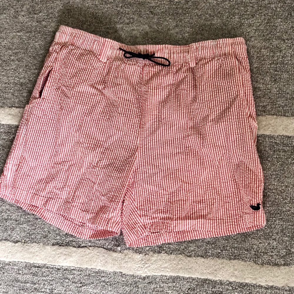 Southern Marsh Men’s Red Seersucker Swimsuit 🌴
